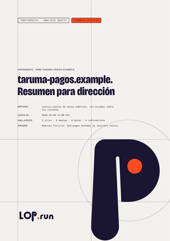 Portada del informe: Resumen para dirección